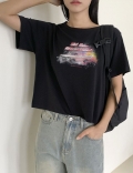 プリント半袖Tシャツ 77037