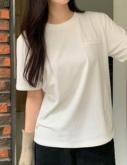 ウール起毛ルーズフィット半袖ロングTシャツ72858