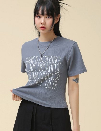 リブプリントTシャツ 74132