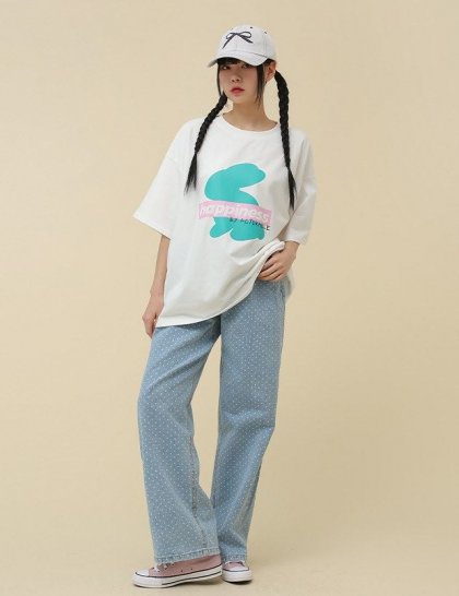 ルーズフィットプリントTシャツ 74472