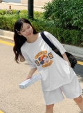 [SET]Tシャツ４分丈+パンツセットアップ 76814